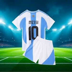 Soccer jersey messi Argentina lots of sizes kids size 24 fits 7-8 years